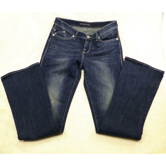 Rock & Republic Kasandra Bootcut Jeans 8L Womens Dark Wash Embroidered Pockets - Picture 2 of 12